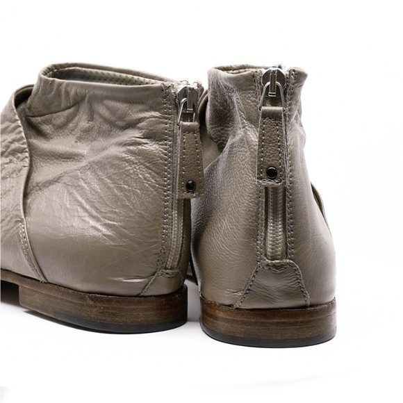 RON WHITE Slouchy Leather Ankle Boots in Greige Size EU 40 US 9.5 Made in Italy - Picture 4 of 10